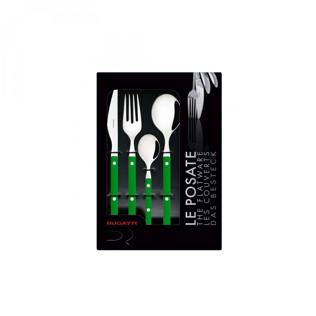 ALLEGRA, Posate Set 24 Pz, Scatola Finestra, Casa Bugatti Colore: Verde foliage