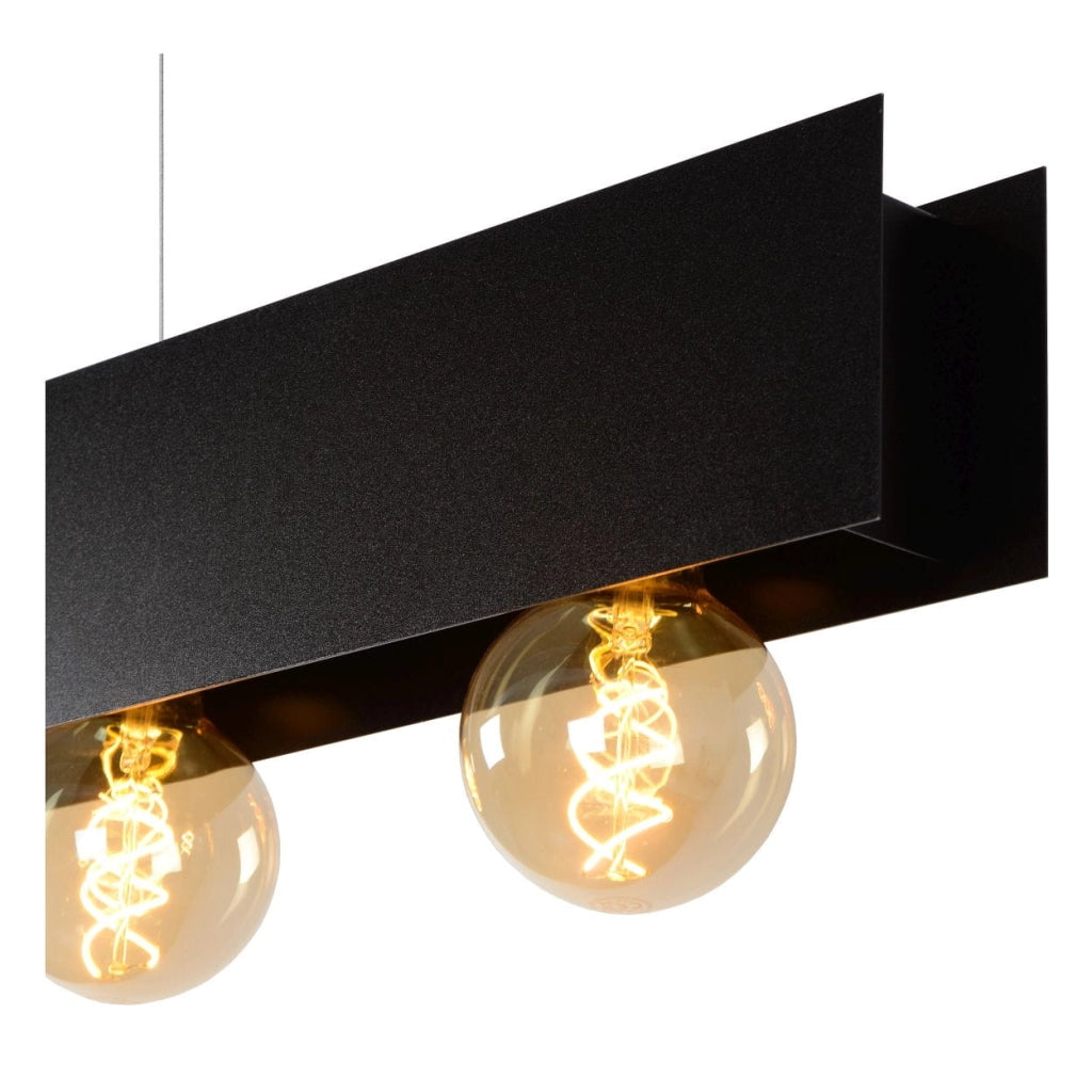 Lampadario Lucide Surtus nero 4 luci E27 dimmerabile
