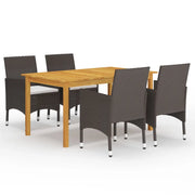 Set Mobili da Pranzo per Giardino 5 pz Marrone