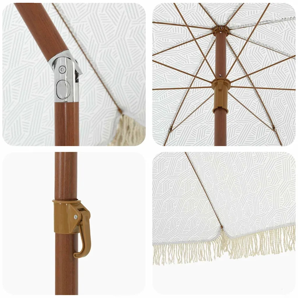 vidaXL Ombrellone Grigio e Bianco Ø 205 x 209 cm Acciaio