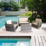 Salotto da giardino in rattan colore grigio WRS066G