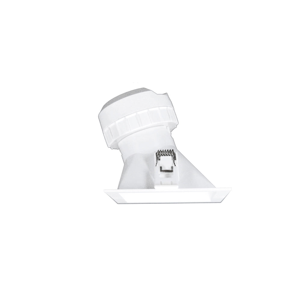 Pulcom Faretto LED da Incasso Quadrato Asimmetrico 8W, Tecnologia Switch CCT 2700K/3200K/4000K, Finitura Bianco Opaco, Design Minimalista per Interni