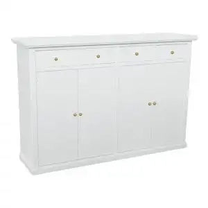 Credenza madia buffet mod Lia in legno Shabby chic bianco opaco
