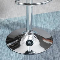 Set 2 Sgabelli da Bar con Altezza Regolabile, Base in Metallo e Seduta Finta Pelle, Sgabelli Alti Moderni Girevoli con Schienale e Poggiapiedi 46x48x83-104cm, Grigio Scuro