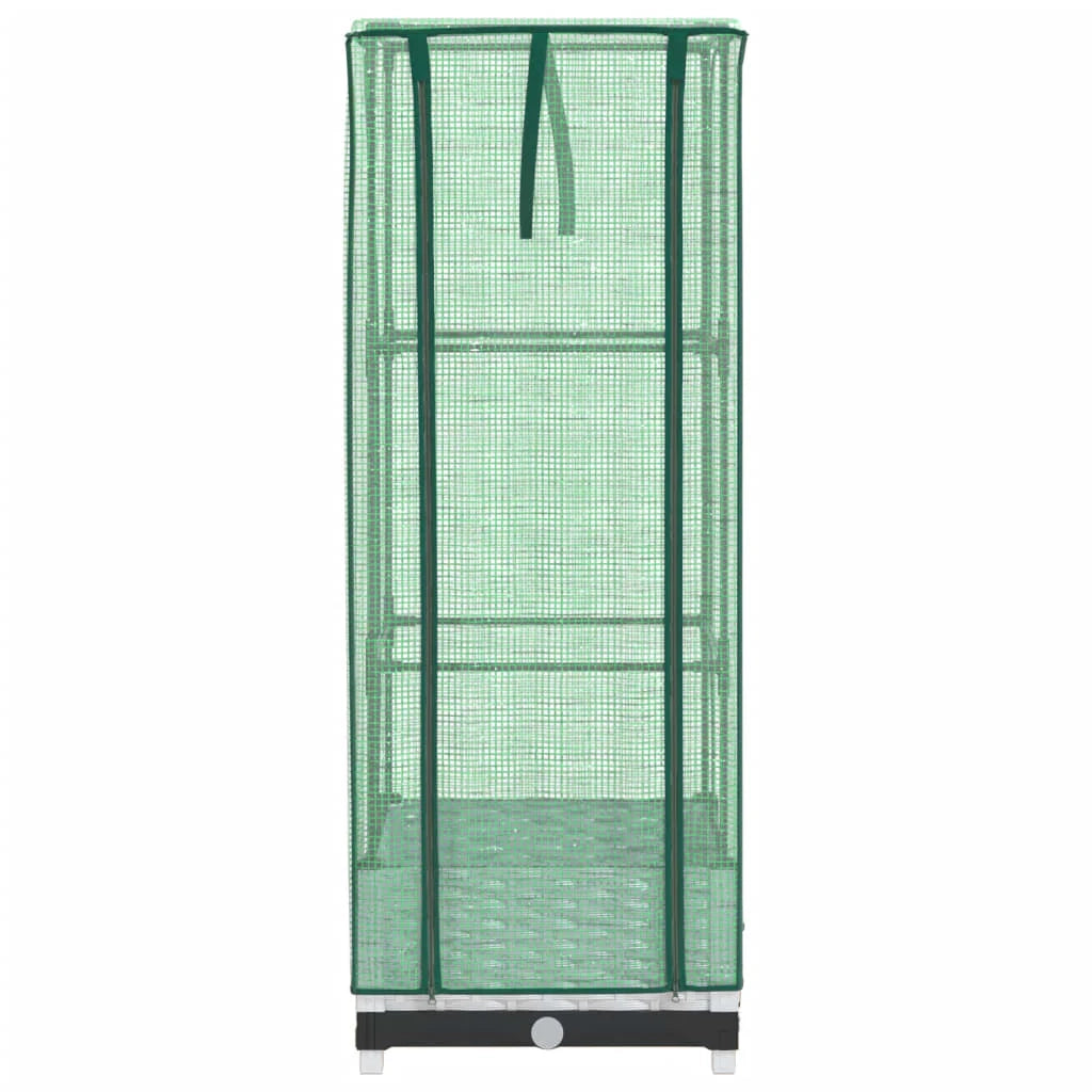 Aiuola rialzata/fioriera con copertura effetto rattan 40 x 40 x 123 cm bianco 02_0038769
