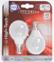 HIGH-TECH SET 2 LAMPADINE LED SAMSUNG SFERA E14 4W G45 LUCE CALDA 3000K 360 LUMEN