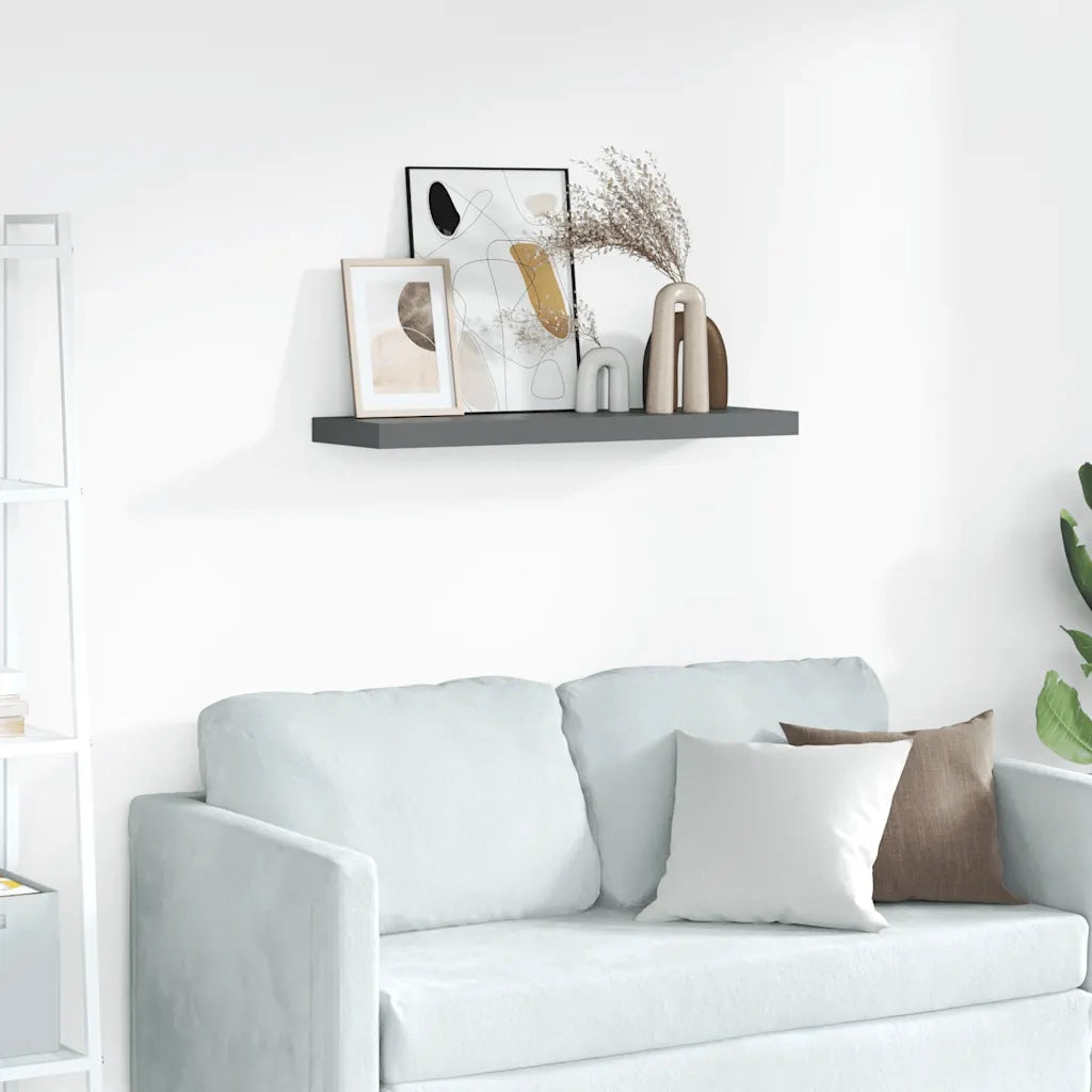 Mensole Loggia per Foto 2 pz Grigie 80x9x3 cm in MDF 323936