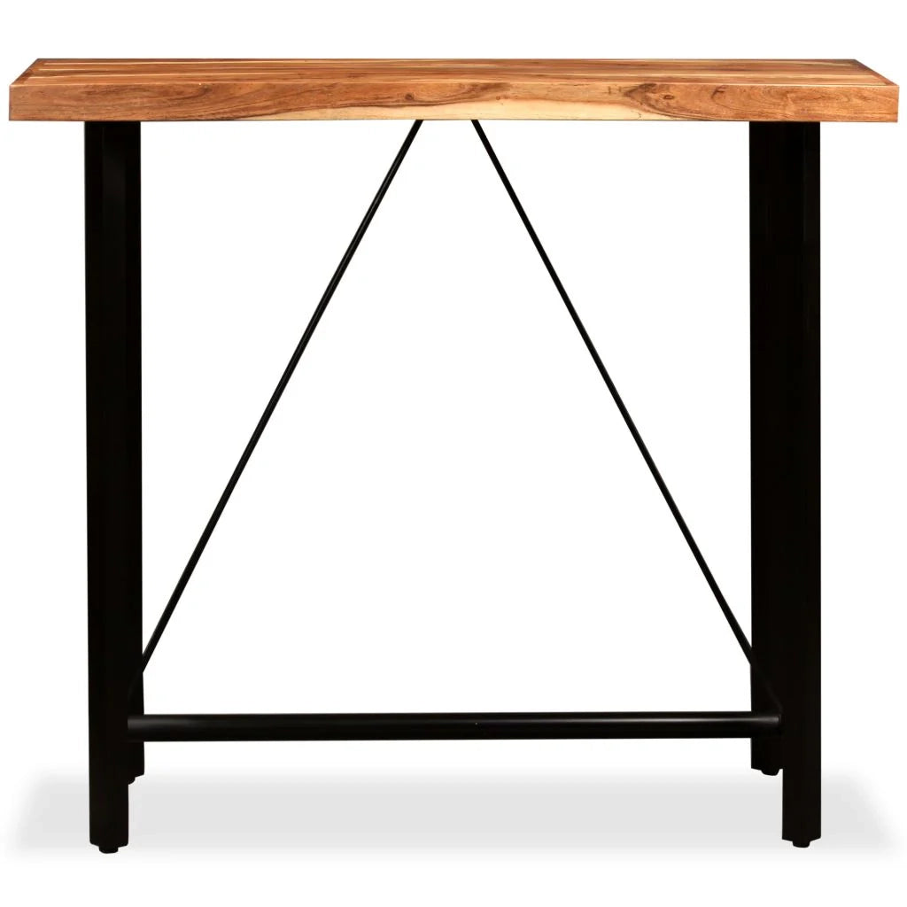 Tavolo alto stile bar/bistrot in legno massello di sheesham 120 cm 0902088