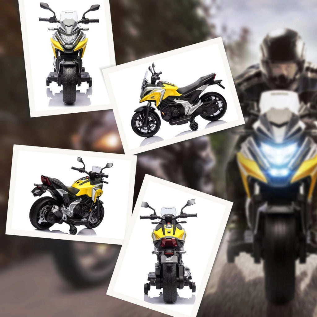 Moto Elettrica per Bambini Licenza Ufficiale Honda NC750X 12V 4,5Ah Giallo