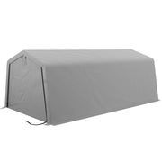 TENDONE PER AUTO E FESTE CON 2 FINESTRE LATERALI, IN ACCIAIO ZINCATO E PE, 618X265/330X240 CM, GRIGIO CHIARO