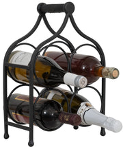 Biscottini Porta bottiglie in ferro battuto finitura nera anticata Cantinetta Offerta