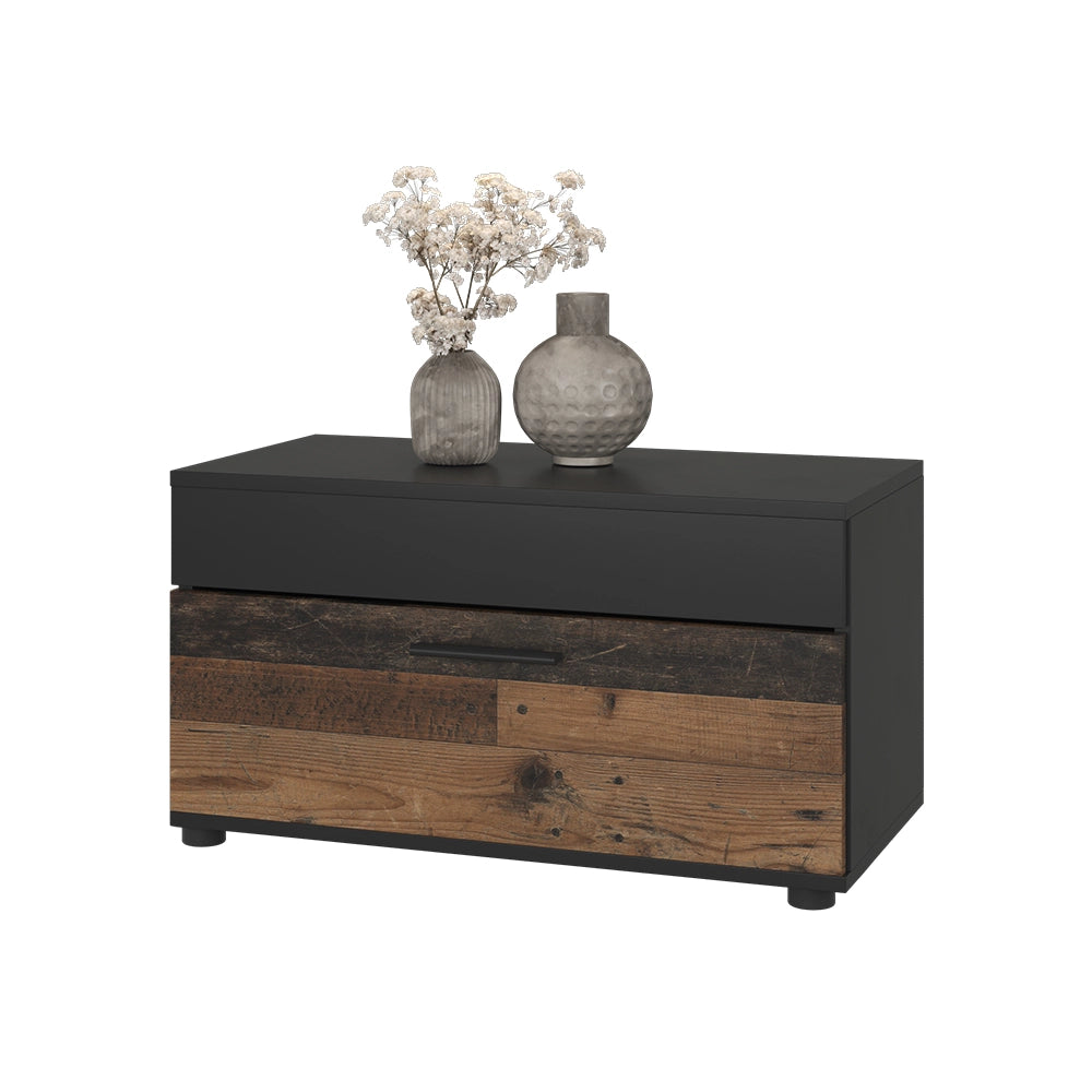 Vicco Scaffale Nero/antico 70.8 x 38.9 cm con porta a battente