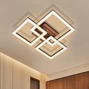 ZMH Lampada da soffitto LED 21W moderna 38CM 3000K luce calda quadrata finitura legno soggiorno camera corridoio