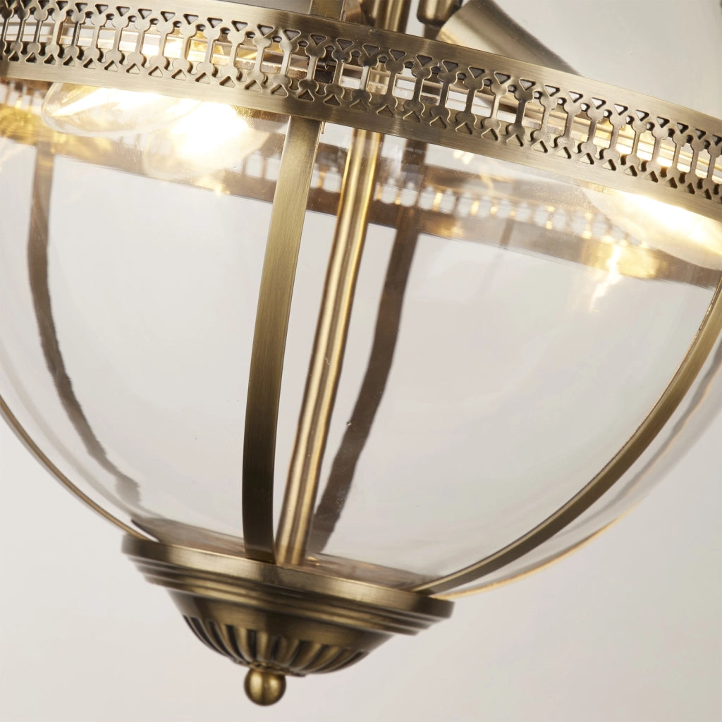 Lampadario Contemporaneo Corona Acciaio Ottone Vetro 3 Luci E14