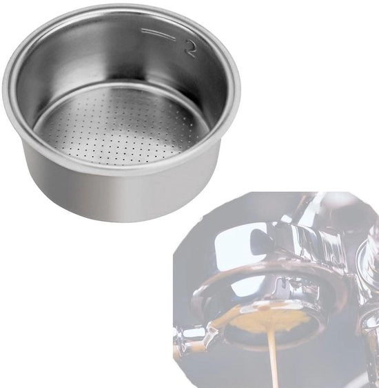 Filtro caffè per 2 tazze Capacità - Riscaldabile - In acciaio inossidabile - Adatto per portafiltro da 51mm - Facile da pulire - Duraturo e sicuro - Filtro caffè
