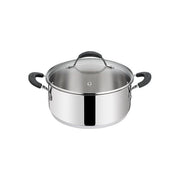 Lagostina 8900547483 Tempra Casseruola Bassa in Acciaio Inox 18-10 con Coperchio in Vetro Fondo Lagotherm adatto a Tutti i Piani di Cottura incluso Induzione colore Acciaio