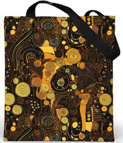 Borsa da viaggio con cerniera - Borsa estetica - Tela di velluto - Borsa da donna in tessuto con cerniera Dimensioni H42 x B37 cm - Borsa in juta stampata - Borsa da donna da viaggio - Borsa estetica in tessuto
