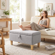 Panca contenitore imbottita grigio chiaro 71x37 cm