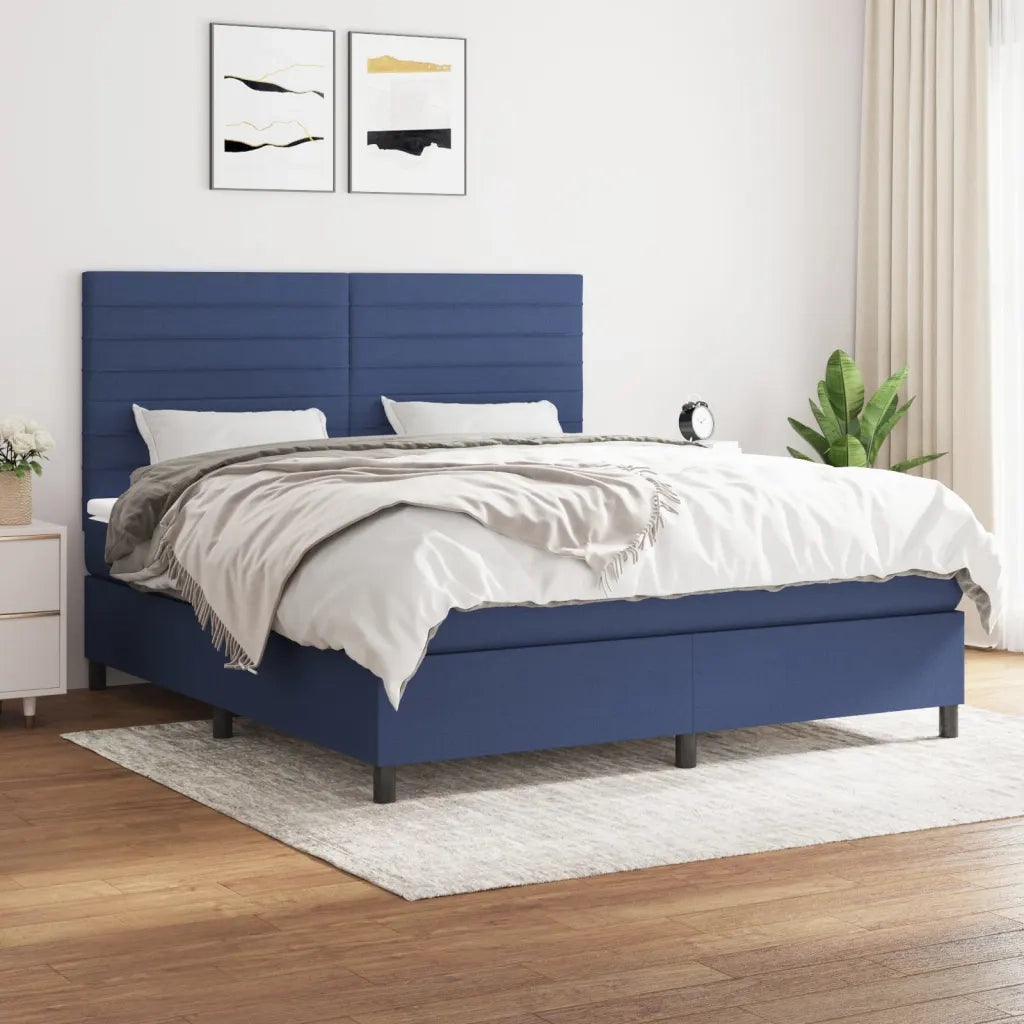 Giroletto a Molle con Materasso Blu 180x200 cm in Tessuto 3141879