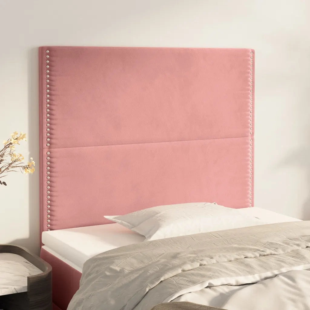 Testiera Rosa 80x5x118/128 cm Velluto 3116227