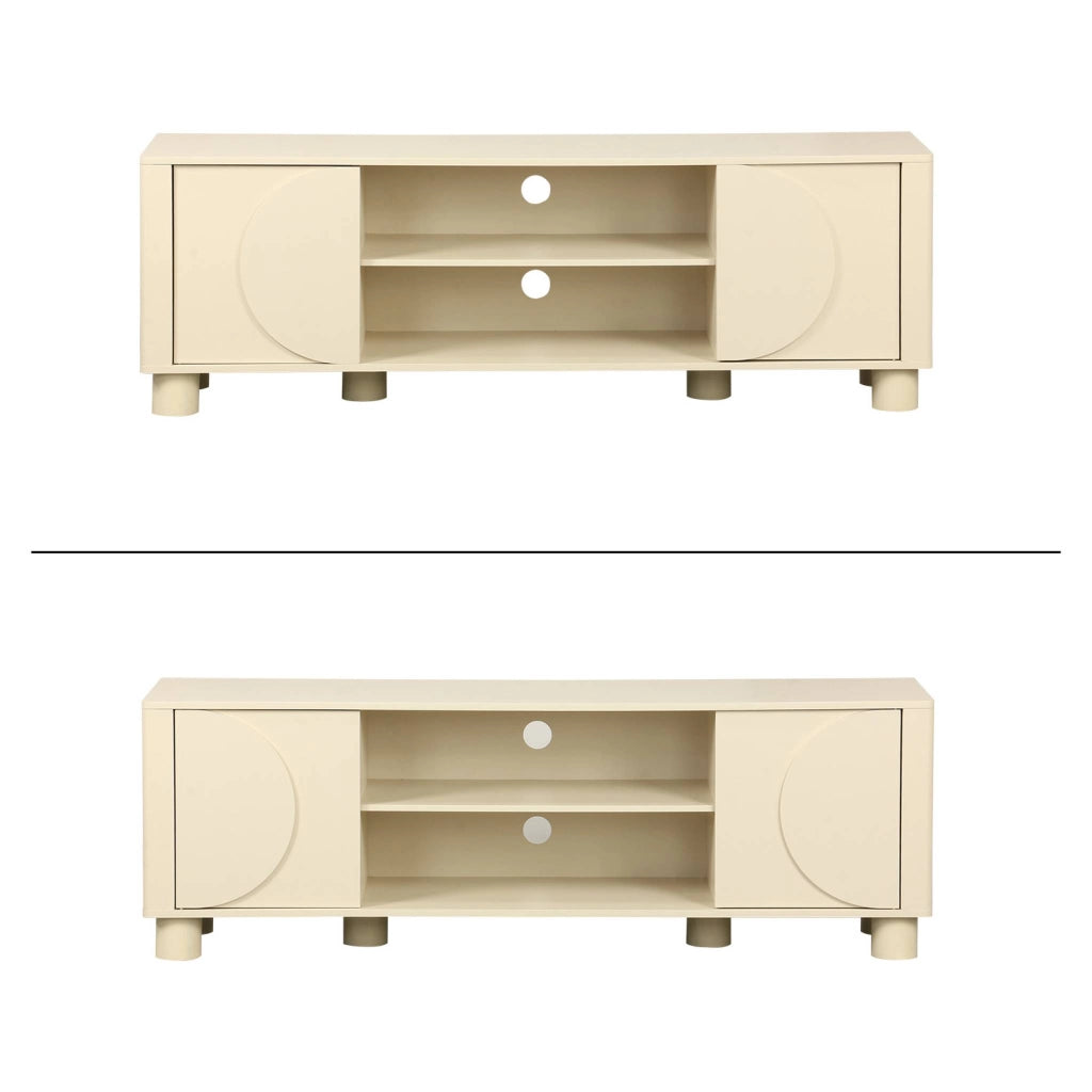 Mobile tv esotico effetto legno di mango 2 ante reversibili, 155cm,