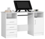 Scrivania AKORD ANA Bianco 124 cm 1 anta 3 cassetti 124x52x74 cm