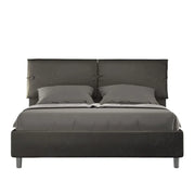 Letto matrimoniale senza rete imbottito 160x200 microfibra grigio Sleeper