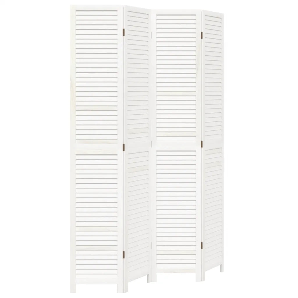 Divisorio Ambienti | Divider per stanze | Paravento 4Pannelli Bianco Legno Massello di Paulownia