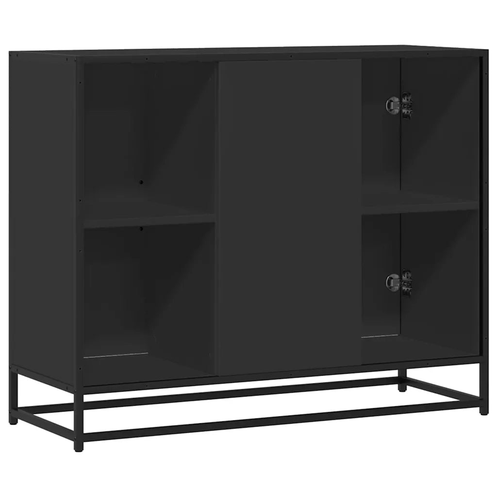 Credenza | Madia | Buffet da pranzo | Armadio da pranzo Nera 92x35x76 cm in Legno Multistrato