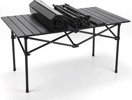 Tavolo da Campeggio Opaco - Tavolo da Pic-Nic Portatile - Con Borsa - Per Campeggiare - Per Esterno - Per Interno - Nero - 95 x 52 x 50 cm