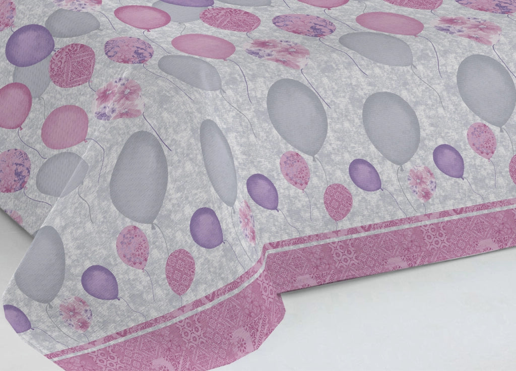 Copriletto Piquet Primavera Estate 100% Cotone Disegno Palloncini - Singolo - Rosa