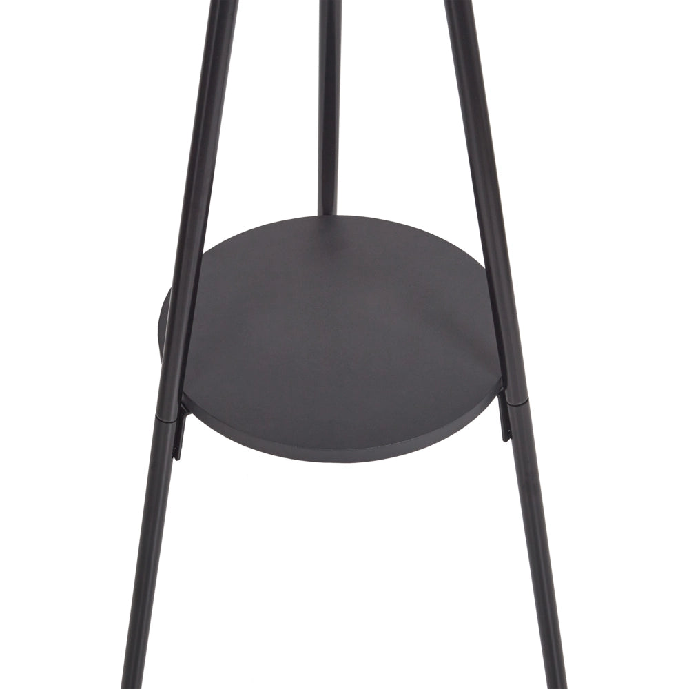 Appendiabiti in metallo nero da 181 cm con ripiano a scomparsa Rack per giacche Industriale Moderno Accento decorativo Accessori per corridoi