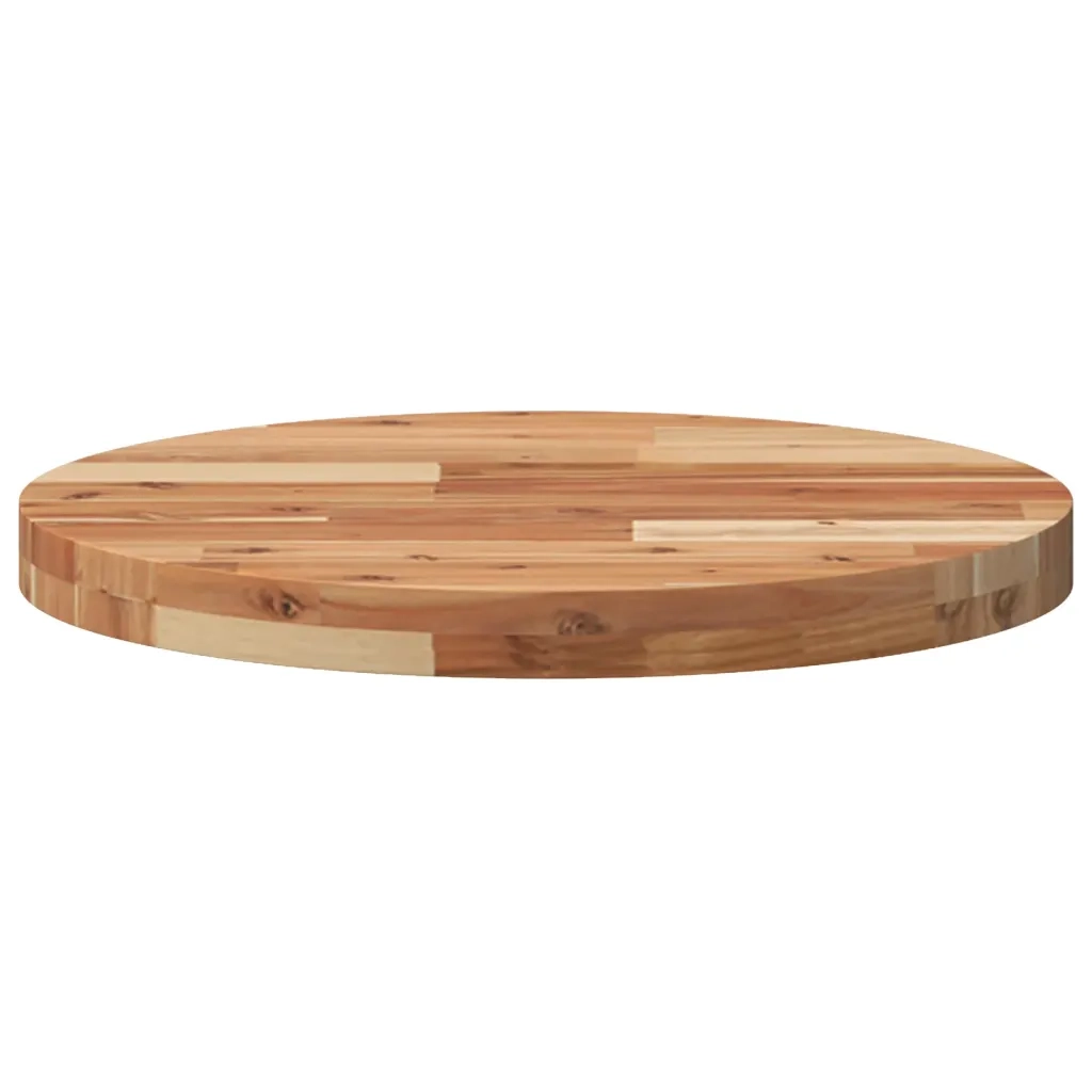 Piano Tavolo Rotondo Ã˜50x4 cm in Legno Massello di Acacia