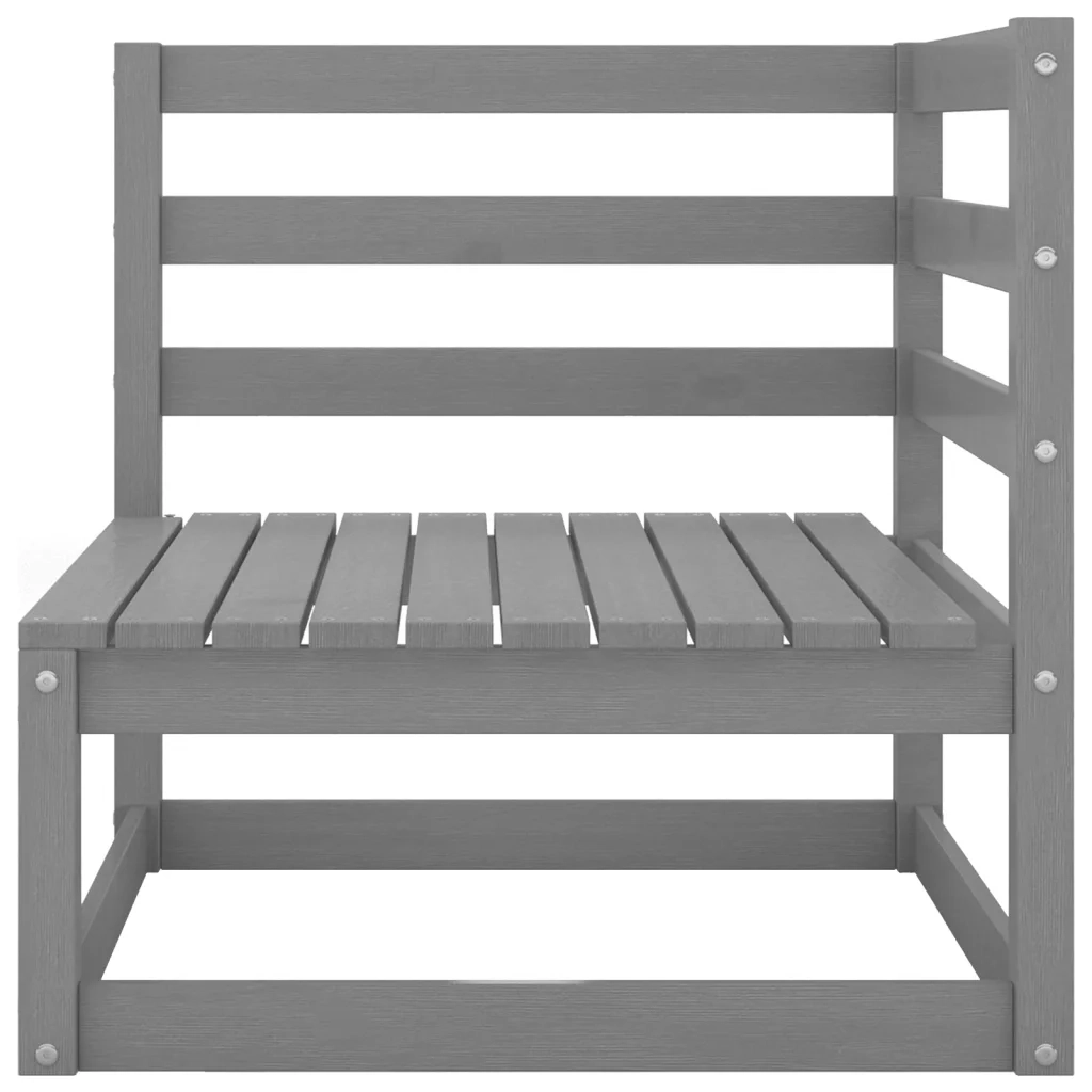 Set Divani da Giardino 12 pz Grigio in Legno Massello di Pino cod mxl 37104