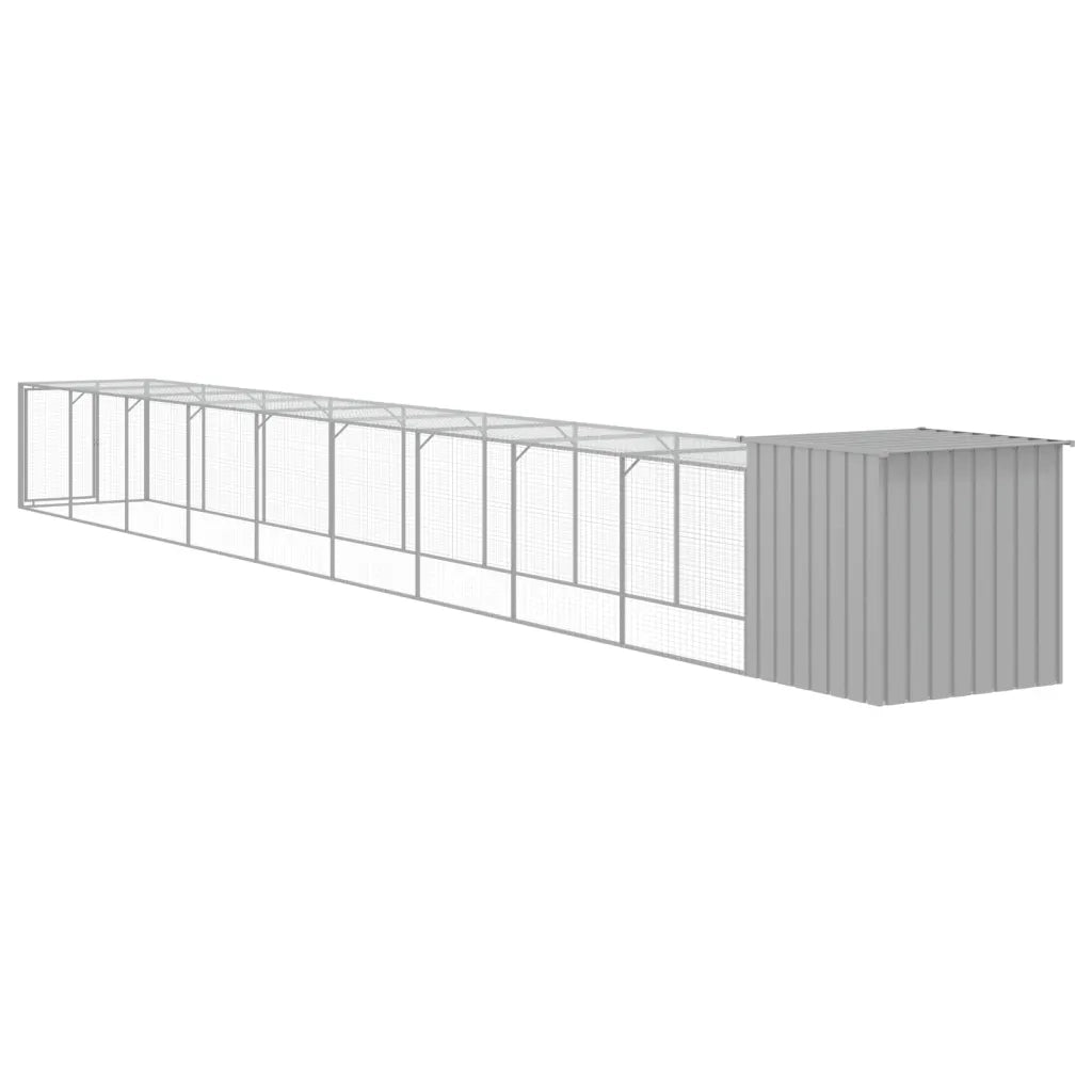 Pollaio Area Corsa Grigio Chiaro 110x1017x110cm Acciaio Zincato 3189097