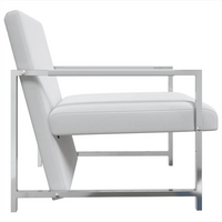 Poltrone 2 pz con Telaio Cromato Bianche in Similpelle