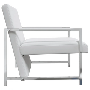 Poltrone 2 pz con Telaio Cromato Bianche in Similpelle