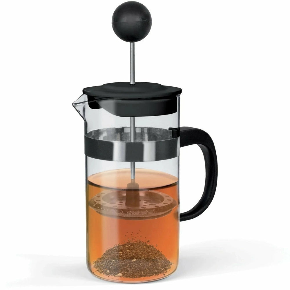 Trade Shop - Tisaniera Infusiera In Vetro Capacità 350ml Filtro Infusore In Acciaio Inox 2 Colori -