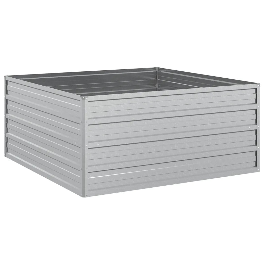 Letto Rialzato Giardino 100x100x45 cm in Acciaio Zincato Argento cod mxl 48214