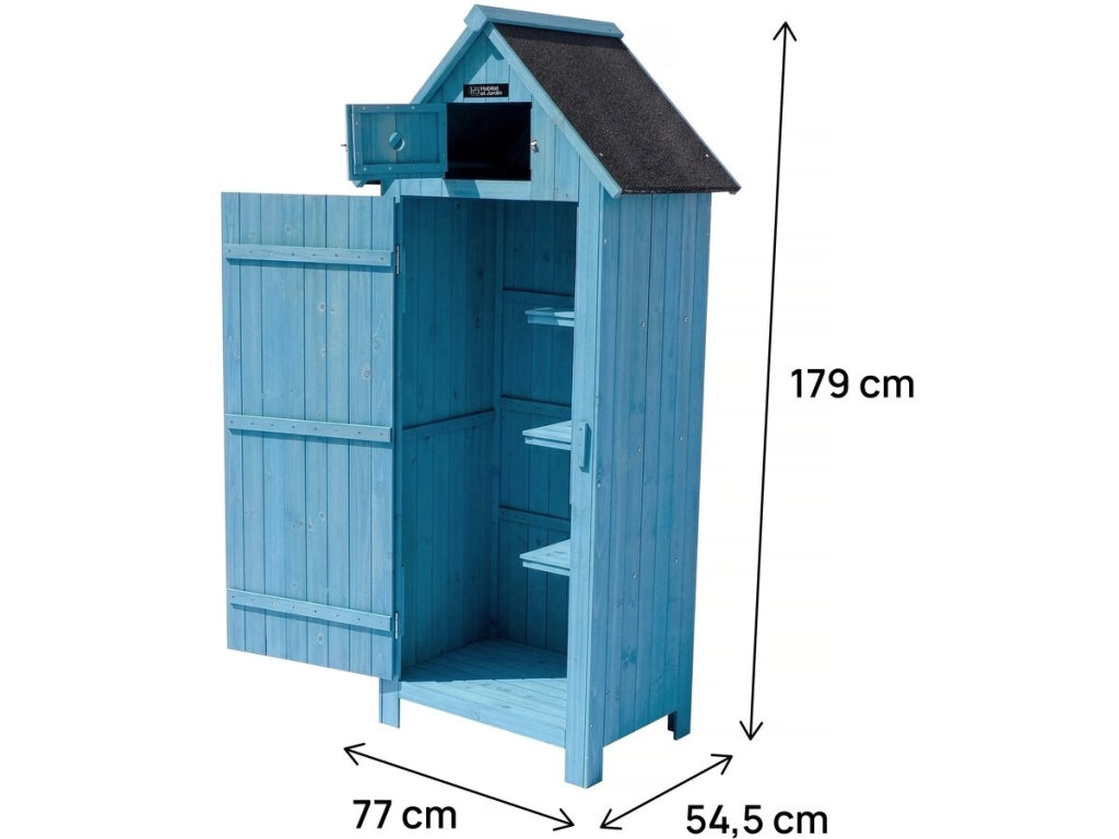 Mobile da giardino "Cabanon" - 77 x 54,5 x 179 cm - Blu cielo