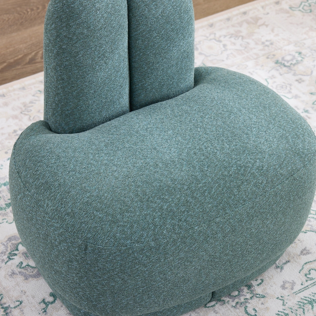 POUF A Forma di Coniglio Imbottito Verde in Tessuto, 6,2 kg