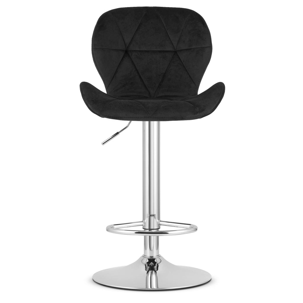 Sgabello in velluto VALORA WEST - Nero per soggiorno, cucina, sala da pranzo