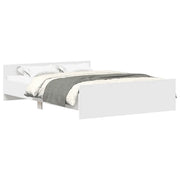 Letto matrimoniale | Letto per adulti | Giroletto con Testiera e Pediera Bianco 120x200 cm