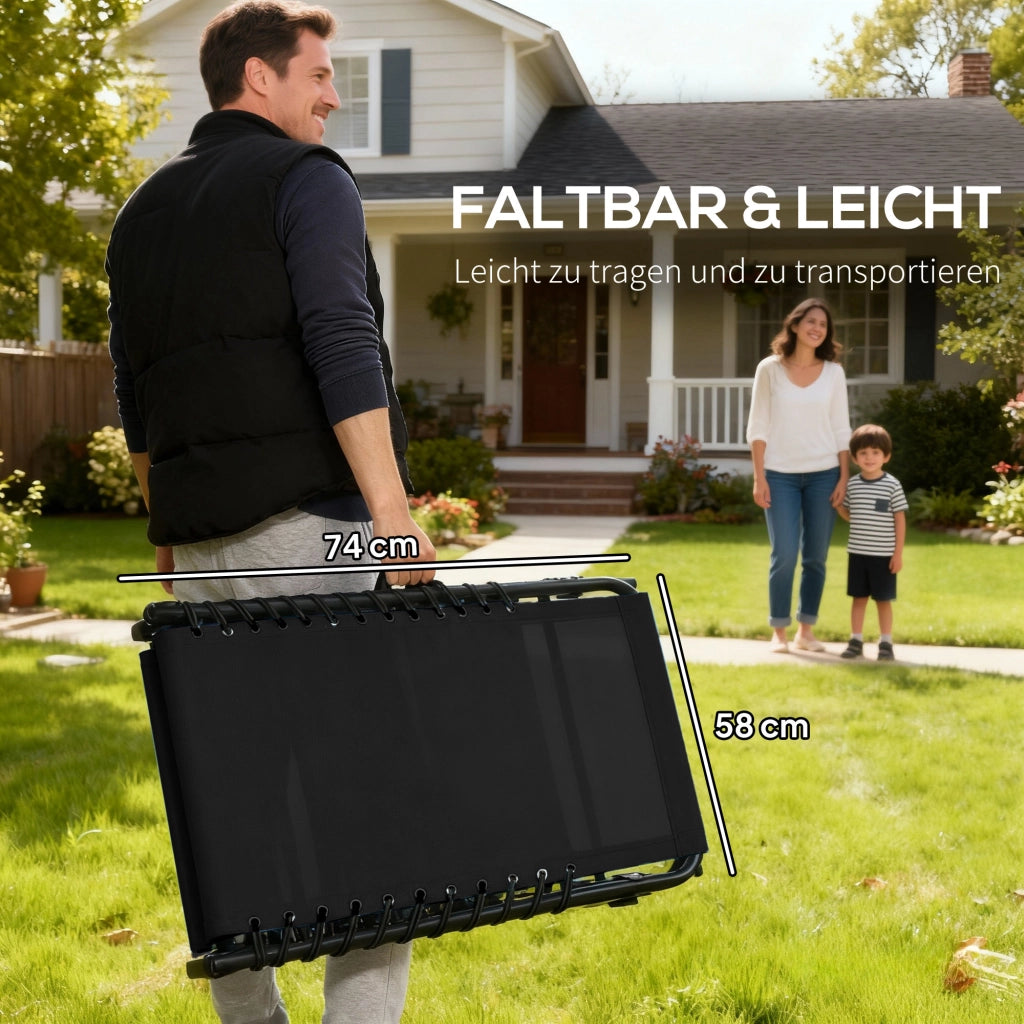 Lettino da giardino pieghevole ¨C zephmum ¨C nero metallo 189x58x30