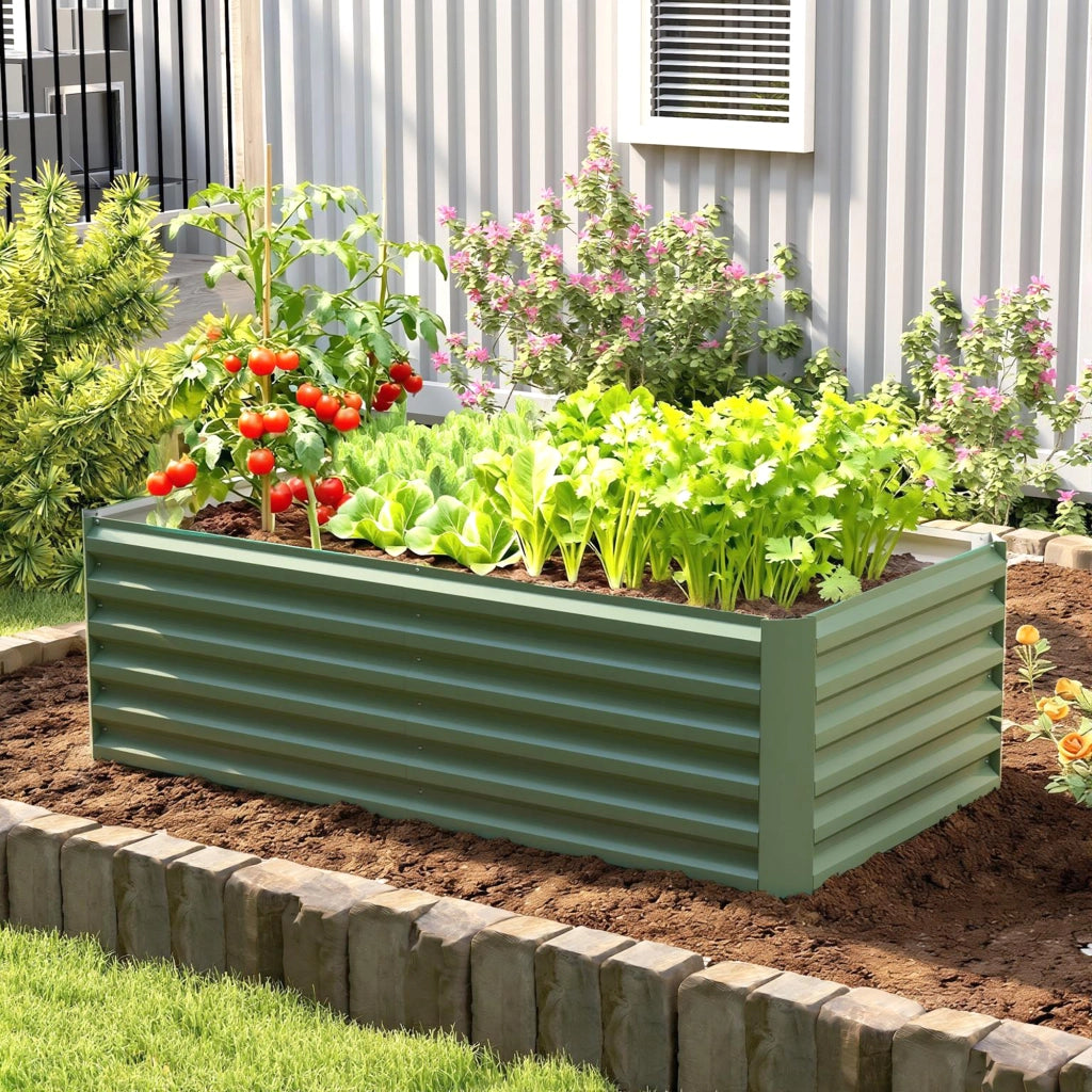 Letto da Giardino in Acciaio Galvanizzato ¨C Zephmum ¨C Verde Chiaro 180x90x57.5 cm