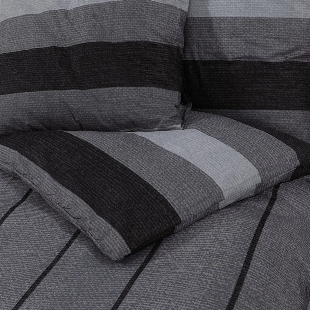 Set Copripiumino Grigio Scuro 200x200 cm in Cotone 136429