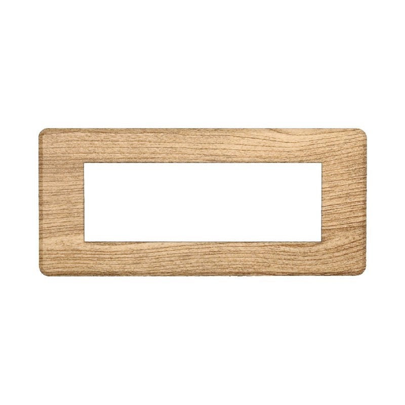 Placca Slim Sottile 6P Serie Moon Colore Legno Scuro Compatibile Con Bticino Axolute Air