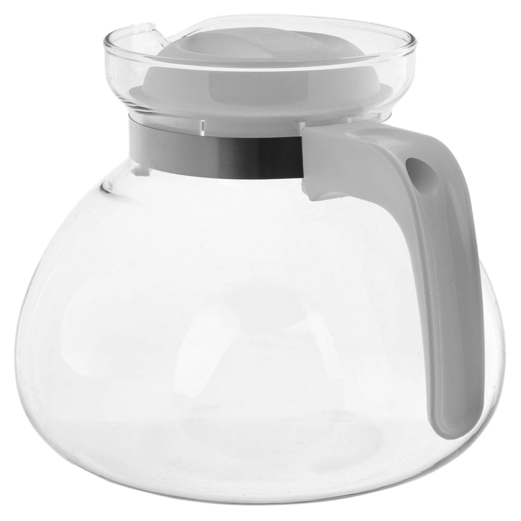 KADAX Brocca in vetro per tè e caffè da 1,7 l, resistente al calore, con coperchio, colore bianco.
