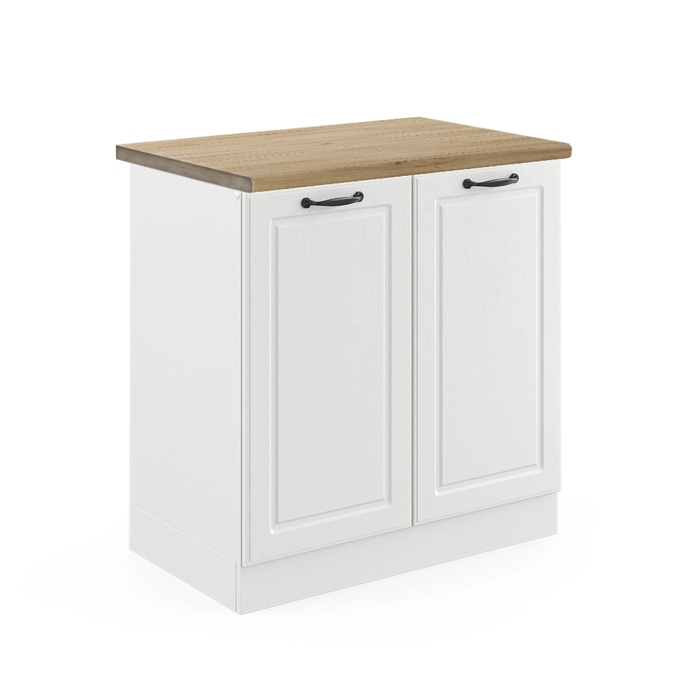 Vicco Mobile lavello cucina Bianco casa di campagna 80 cm , PL Rovere
