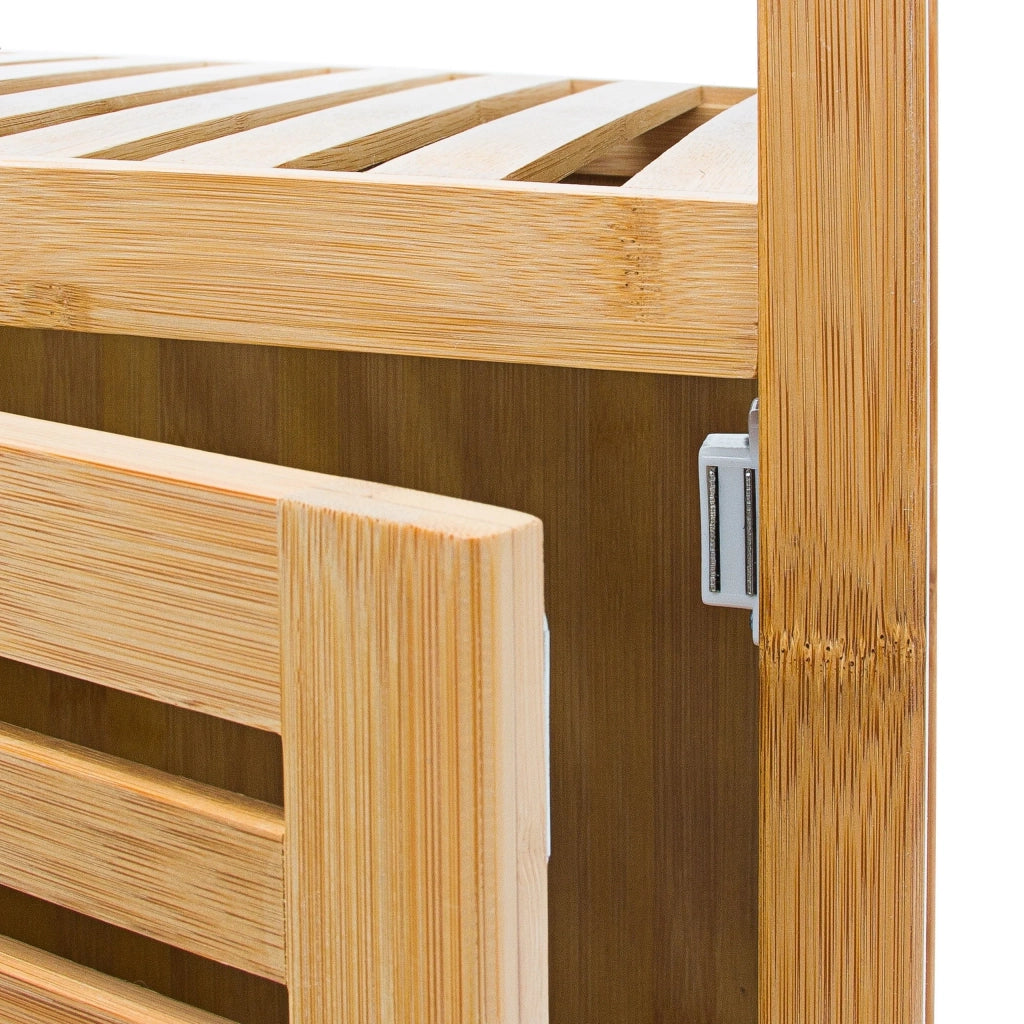 Mobiletto portaoggetti/scaffale/portasciugamani in bambù a 4 ripiani per bagno/cucina 110 cm 3213019